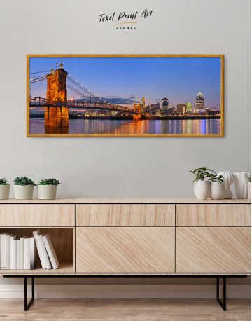 Framed Panoramic Cincinnati Scenic View Canvas Wall Art - image 2