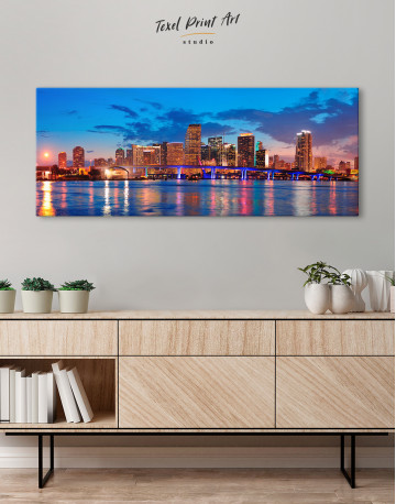 Panoramic Night Cityscape View Canvas Wall Art - image 2