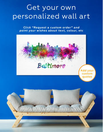 Colorful Baltimore Silhouette Canvas Wall Art - image 3