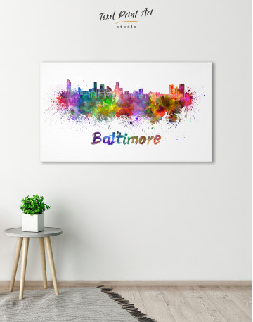 Colorful Baltimore Silhouette Canvas Wall Art - image 4