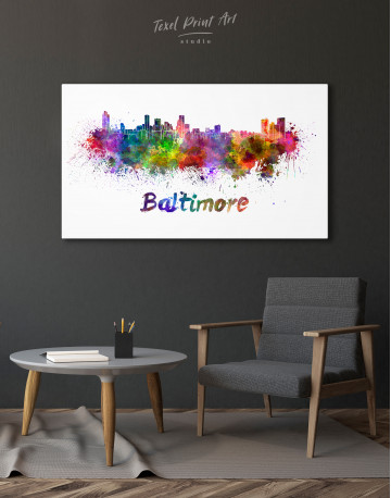 Colorful Baltimore Silhouette Canvas Wall Art - image 6