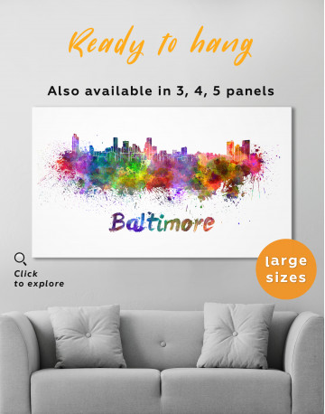 Colorful Baltimore Silhouette Canvas Wall Art - image 7