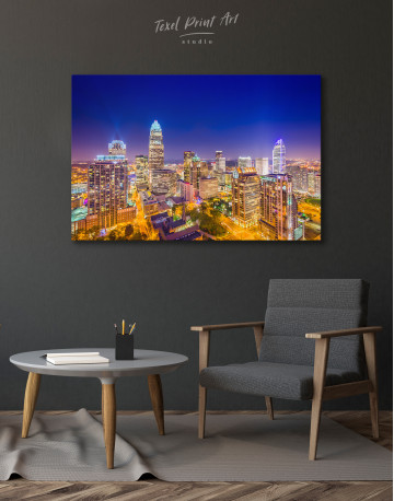 Night Raleigh Cityscape Canvas Wall Art - image 3