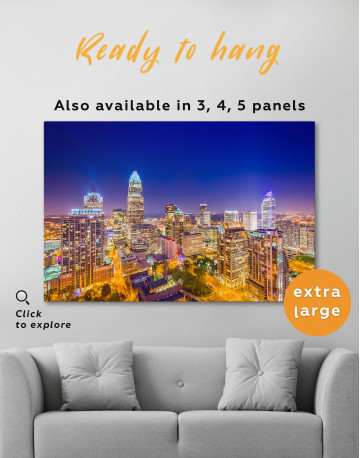 Night Raleigh Cityscape Canvas Wall Art - image 2
