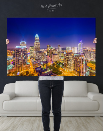 Night Raleigh Cityscape Canvas Wall Art - image 8