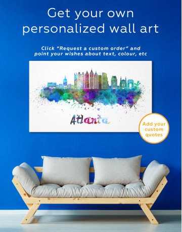 Colorful Atlanta Silhouette Canvas Wall Art - image 4
