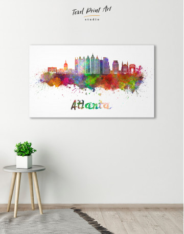 Colorful Atlanta Silhouette Canvas Wall Art - image 8