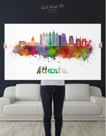 Colorful Atlanta Silhouette Canvas Wall Art - image 6