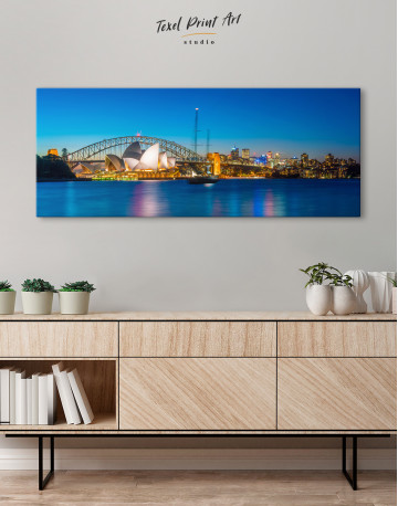 Panoramic Sydney Opera House Cityscape Canvas Wall Art - image 1