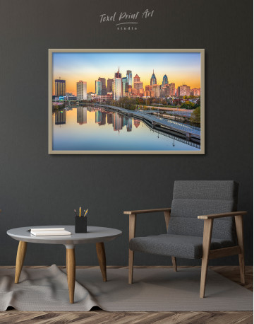 Framed Schuylkill Banks Philadelphia View Canvas Wall Art - image 3