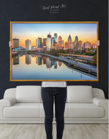 Framed Schuylkill Banks Philadelphia View Canvas Wall Art - image 4