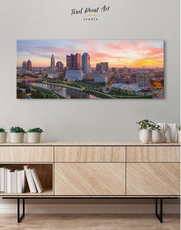 Panoramic Columbus Skyline Canvas Wall Art - image 3