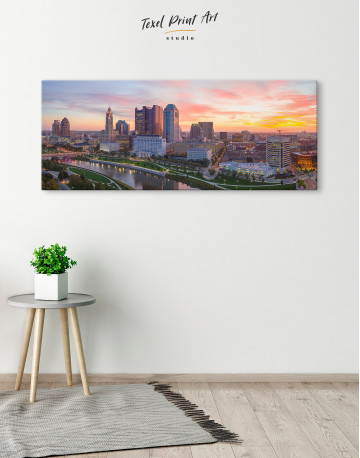 Panoramic Columbus Skyline Canvas Wall Art - image 2
