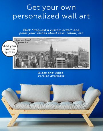 Framed Panoramic New York City Skyline Canvas Wall Art - image 2