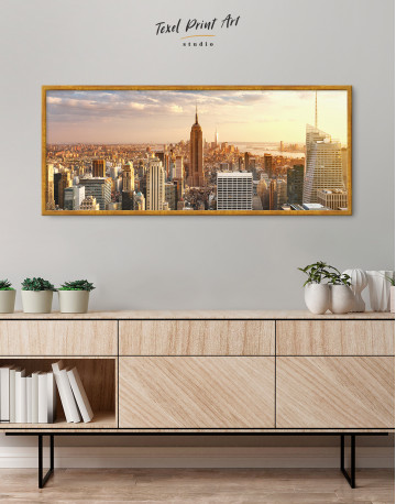 Framed Panoramic New York City Skyline Canvas Wall Art - image 4