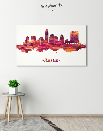 Purple Panoramic Austin Silhouette Canvas Wall Art - image 4