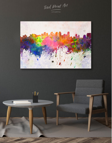Multicolor Abstract City Silhouette Canvas Wall Art - image 7