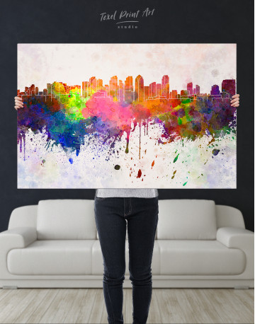 Multicolor Abstract City Silhouette Canvas Wall Art - image 3