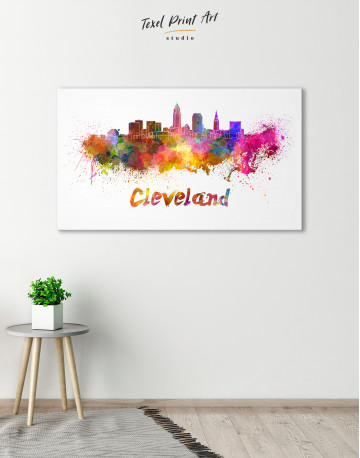 Multicolor Cleveland Silhouette Canvas Wall Art - image 5