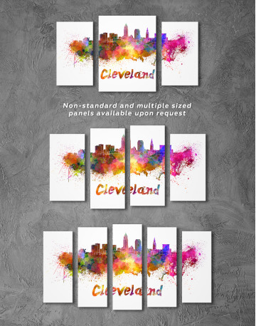 Multicolor Cleveland Silhouette Canvas Wall Art - image 4