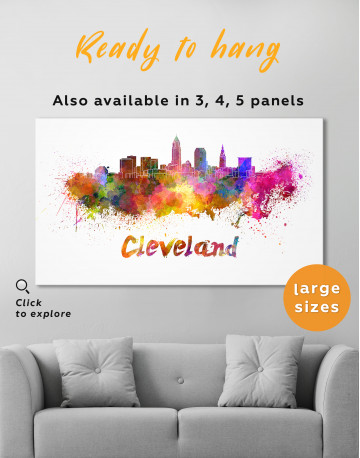 Multicolor Cleveland Silhouette Canvas Wall Art - image 3