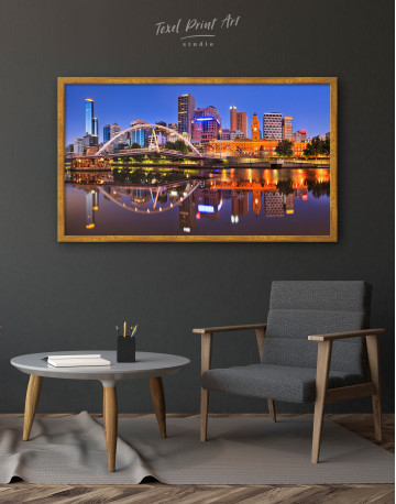 Framed Cityscape Melbourne Australia Canvas Wall Art - image 3