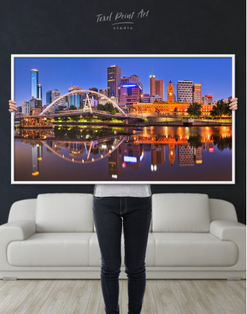 Framed Cityscape Melbourne Australia Canvas Wall Art - image 4