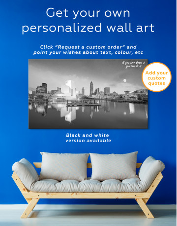 View of Cleveland Skyline from Voinovich BiCentennial Park Canvas Wall Art - image 9