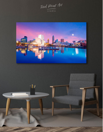 View of Cleveland Skyline from Voinovich BiCentennial Park Canvas Wall Art - image 7