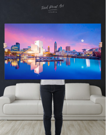 View of Cleveland Skyline from Voinovich BiCentennial Park Canvas Wall Art - image 3