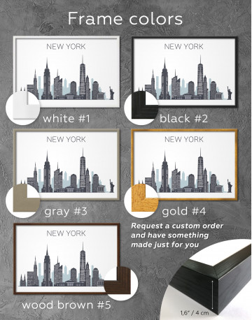 Framed New York City Silhouette Canvas Wall Art - image 1