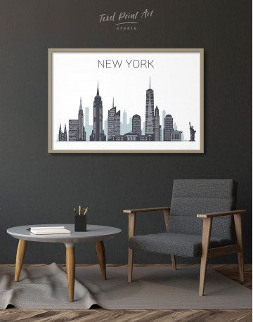 Framed New York City Silhouette Canvas Wall Art - image 3