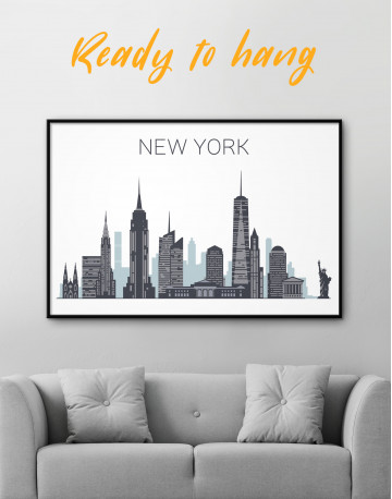Framed New York City Silhouette Canvas Wall Art