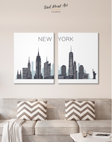 New York City Silhouette Canvas Wall Art - image 1