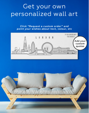 London Panoramic Silhouette Canvas Wall Art - image 3