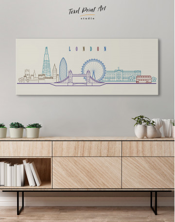 London Panoramic Silhouette Canvas Wall Art - image 2
