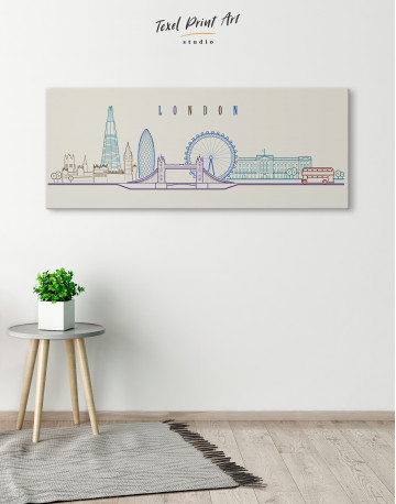 London Panoramic Silhouette Canvas Wall Art - image 1