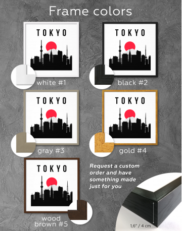 Framed Tokyo Silhouette Canvas Wall Art - image 4