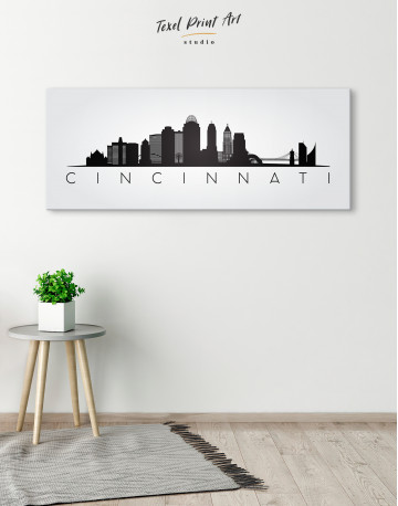Panoramic Cincinnati Silhouette Canvas Wall Art - image 4