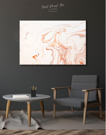 Orange and White Abstract Painting Canvas Wall Art - image 6