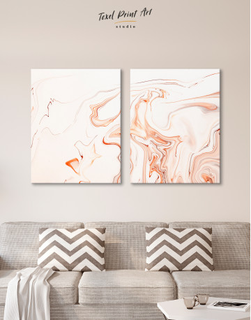 Orange and White Abstract Painting Canvas Wall Art - image 9