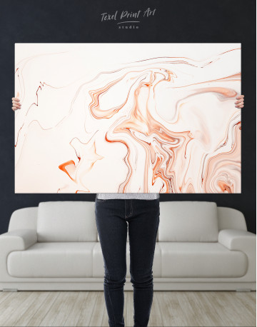 Orange and White Abstract Painting Canvas Wall Art - image 1