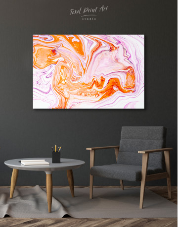 Purple and Orange Abstract Painting Canvas Wall Art - image 4