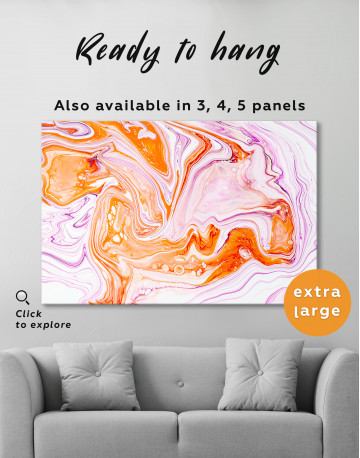 Purple and Orange Abstract Painting Canvas Wall Art - image 3