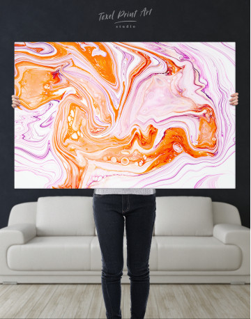 Purple and Orange Abstract Painting Canvas Wall Art - image 8