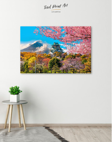 Japan Temple Fuji Mountain Landscape Canvas Wall Art - image 4