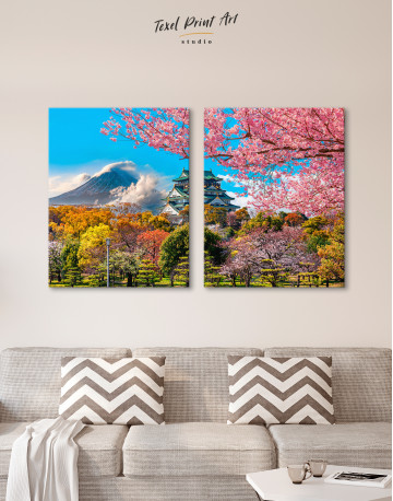 Japan Temple Fuji Mountain Landscape Canvas Wall Art - image 7