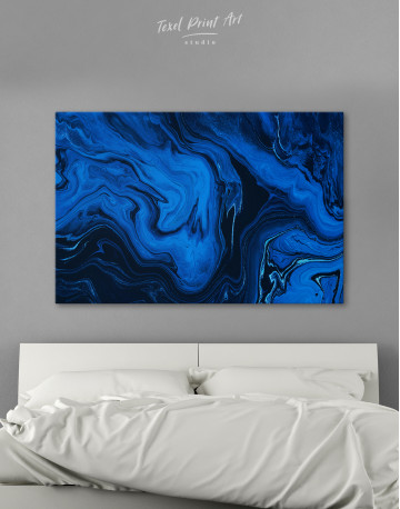 Deep Blue Abstract Painting Canvas Wall Art