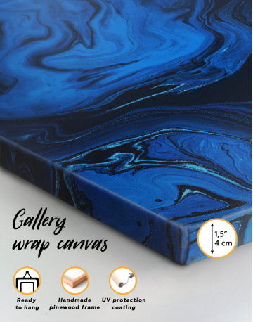 Deep Blue Abstract Painting Canvas Wall Art - image 8