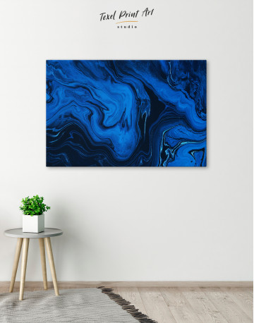 Deep Blue Abstract Painting Canvas Wall Art - image 6